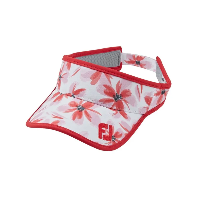 FJ Ladies Visor Floral Red