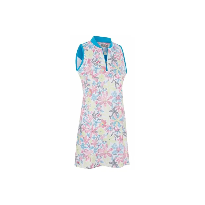 Callaway Chev Floral Dress Printed White