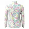 Callaway Chev Floral Printed Half Zip Brilliant White