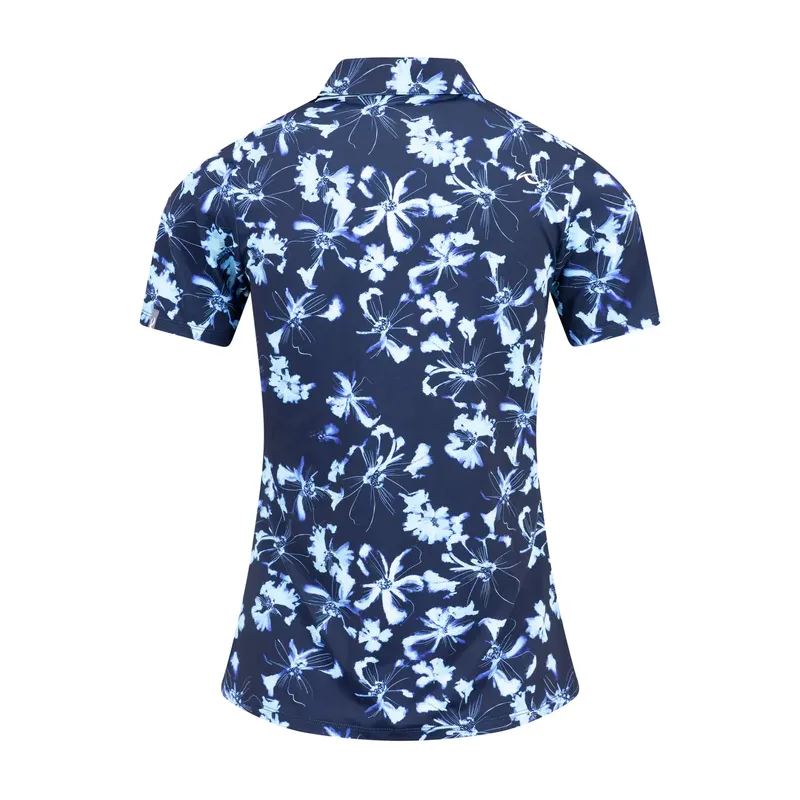 Kjus Women Enya Printed Polo S/S Icy Blue/Atlanta Blue