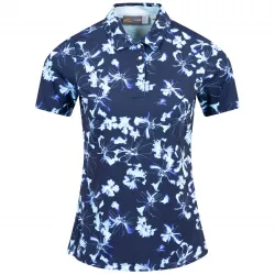 Kjus Women Enya Printed Polo S/S Icy Blue/Atlanta Blue