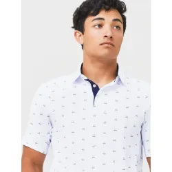 Kjus Boys Golfer Polo S/S \white/Atlanta blue