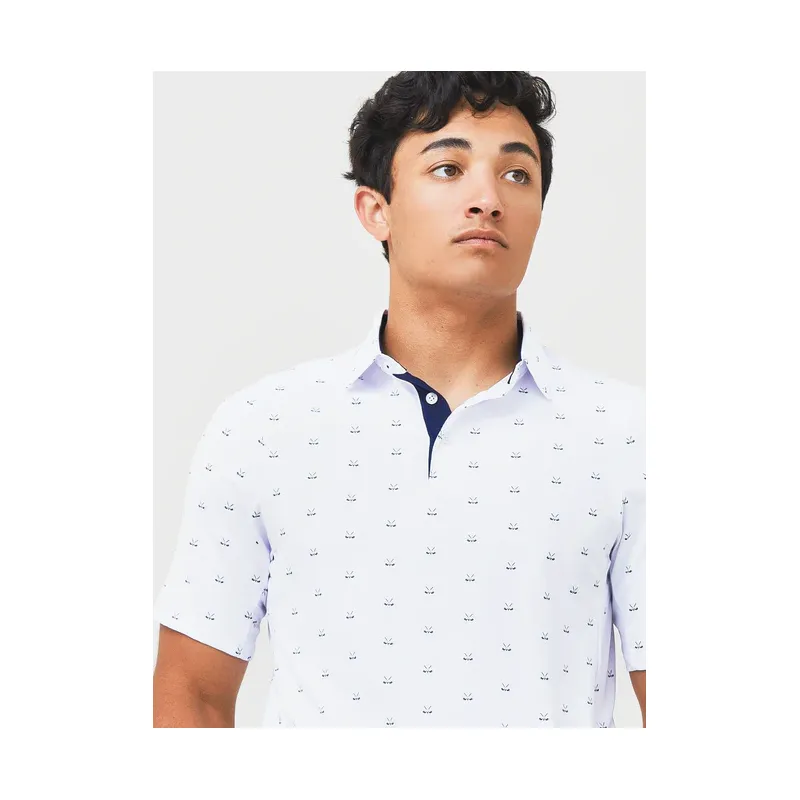 Kjus Boys Golfer Polo S/S \white/Atlanta blue