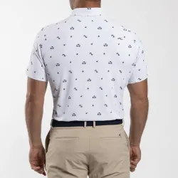 Kjus Men Golfer Polo S/S White/Atlanta Blue