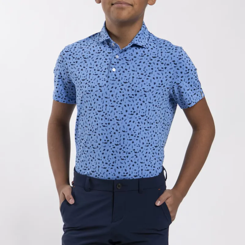 Kjus Boys Golfer Polo S/S Cerulean/Atlanta Blue