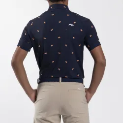 Kjus Boys Golfer Polo S/S Atlanta Blue/Kjus Orange