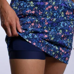 Kjus Women Ice Printed Skort Atlanta Blue/Limoncello
