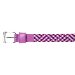 FJ Braided Belt Black/White/Berry