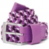 FJ Braided Belt Black/White/Berry